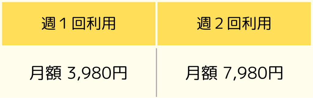 シニアフィットネス介さんの自費プランの月額料金表